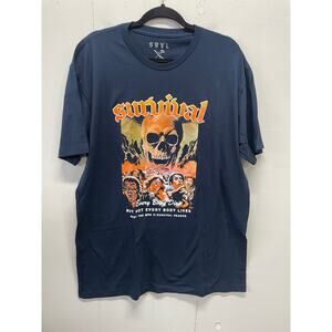 SRVL Survival Men's T-Shirt XL Navy Everybody Dies.. Streetwear New Without Tags